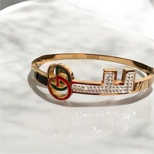 GUCCI Gucci Cuff Bangle Bracelet Gold
